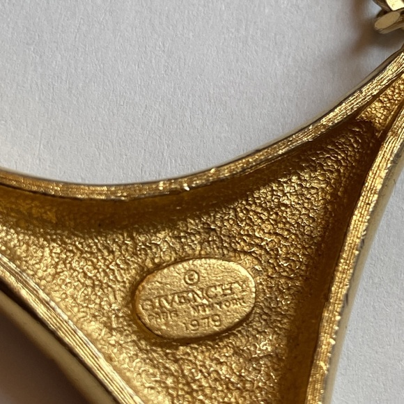 Vintage GIVENCHY chain necklace / gold leaves collar necklace - Picture 10 of 16